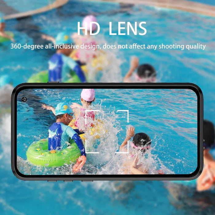 REDPEPPER IP68 Waterproof Phone Case for Samsung Galaxy S10 Plus [Support Fingerprint Unlock] [Clear Back] - Black - 5
