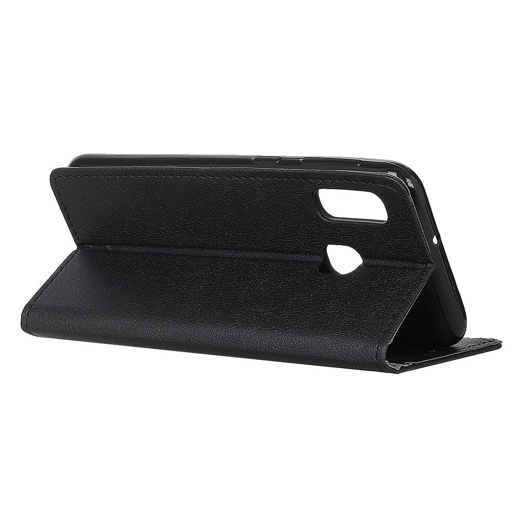 PU Leather Magnetic Stand Wallet Protective Case for Samsung Galaxy A20e - Black - 4