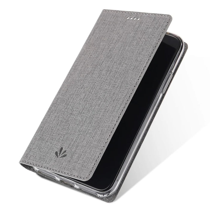 VILI DMX Cross Texture Stand Leather Card Holder Case for Samsung Galaxy S10 5G - Grey - 4