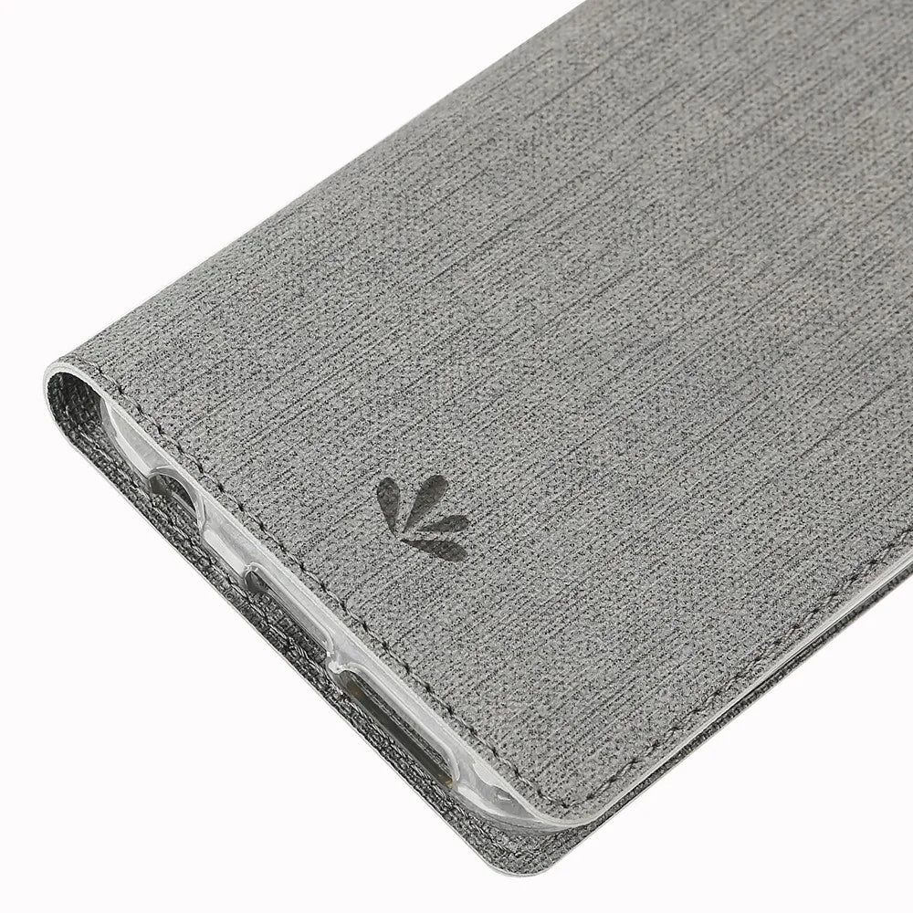 VILI DMX Cross Texture Stand Leather Card Holder Case for Samsung Galaxy S10 5G - Grey - 5