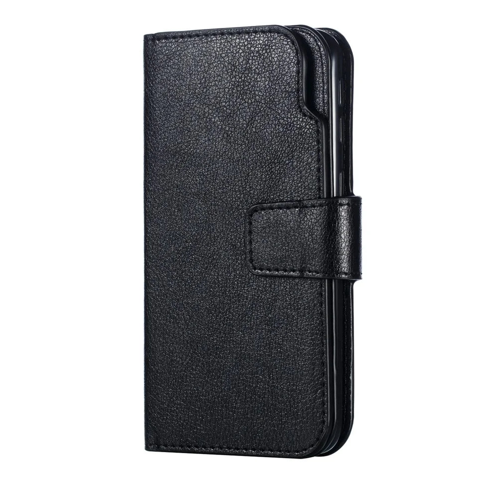 For Samsung Galaxy A40 [9 Card Slots] Crazy Horse Wallet Leather Mobile Case - Black - 5