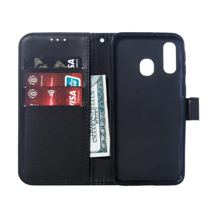 Wallet Stand Leather Case Accessory for Samsung Galaxy A40 - Black - 6