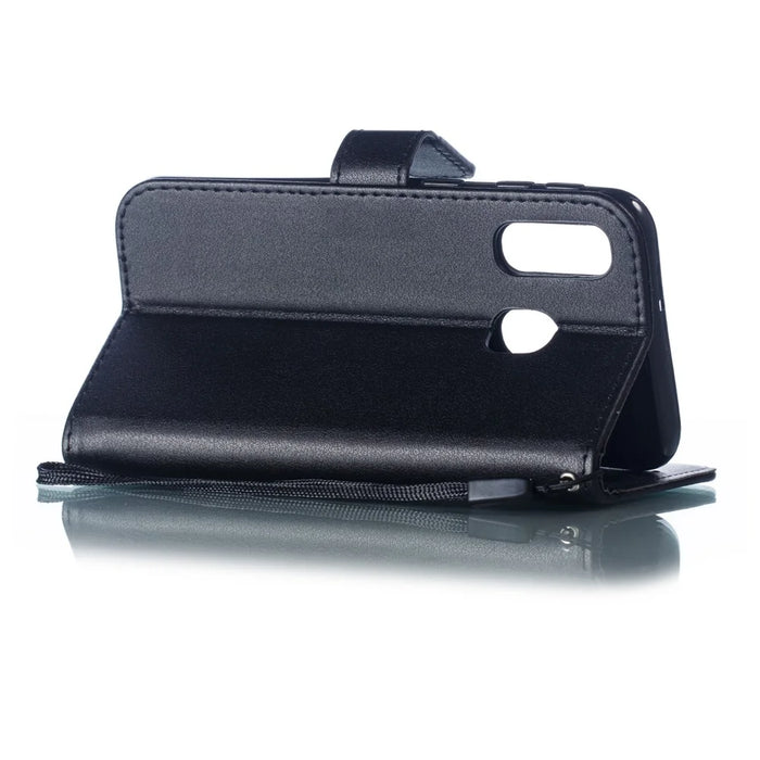 Wallet Stand Leather Case Accessory for Samsung Galaxy A40 - Black - 7