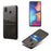 Double Card Slots PU Leather Coated PC Case for Samsung Galaxy A20e - Black - 1