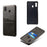 Double Card Slots PU Leather Coated PC Case for Samsung Galaxy A20e - Black - 2