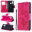 For Samsung Galaxy A40 PU Leather Imprint Butterflies Phone Case - Rose - 1