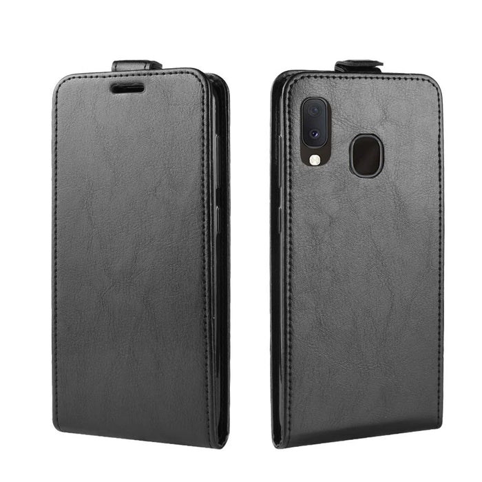 Crazy Horse Vertical Flip Leather Protective Case for Samsung Galaxy A20e - Black - 2