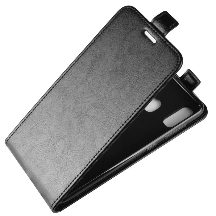 Crazy Horse Vertical Flip Leather Protective Case for Samsung Galaxy A20e - Black - 3