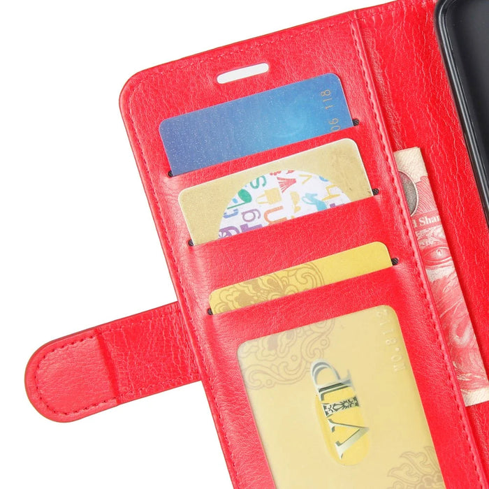 Crazy Horse PU Leather Stand Wallet Flip Case for Samsung Galaxy A20e - Red - 4