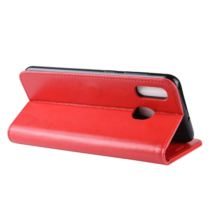 Crazy Horse PU Leather Stand Wallet Flip Case for Samsung Galaxy A20e - Red - 7