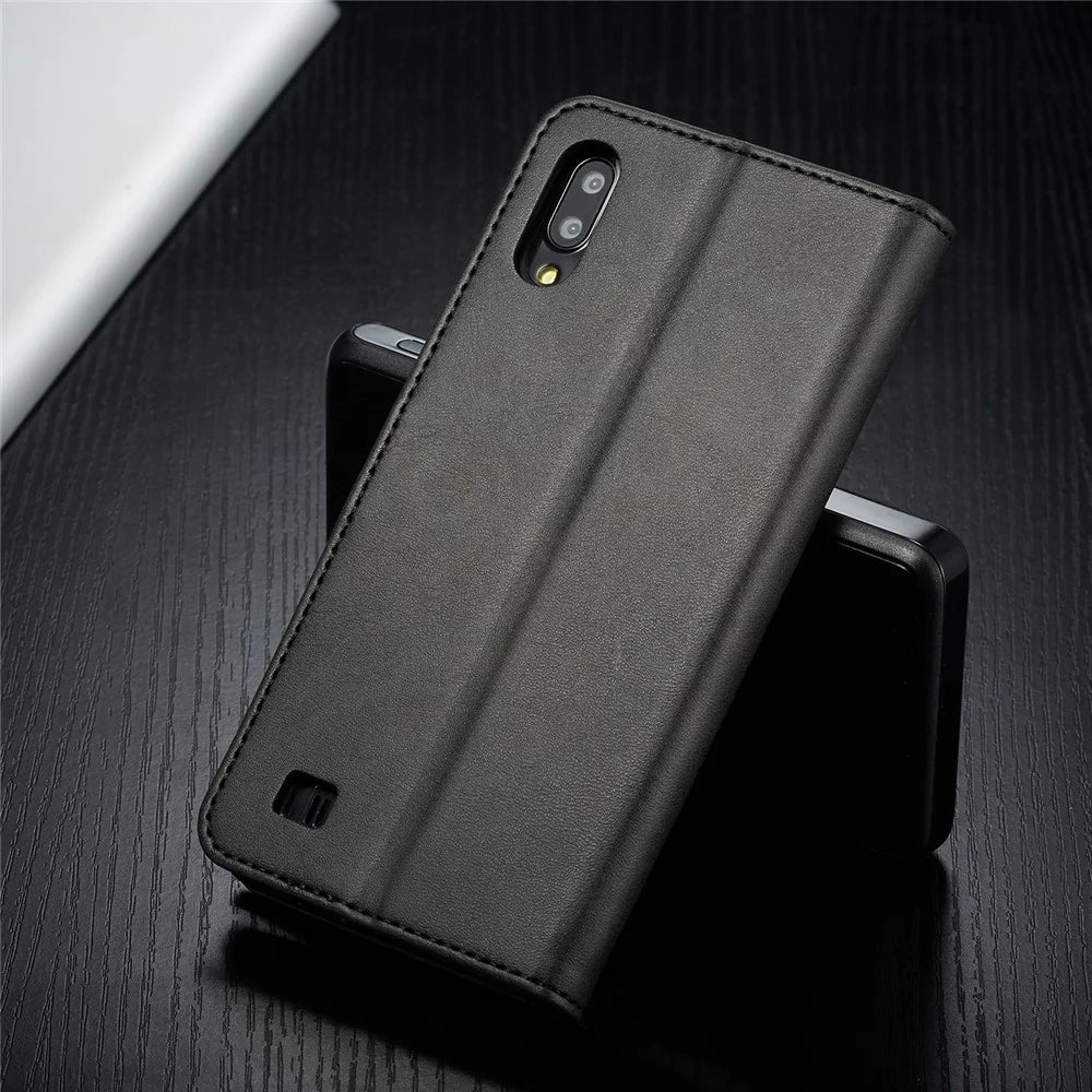LC.IMEEKE Wallet Leather Stand Case for Samsung Galaxy A10 - Black - 5