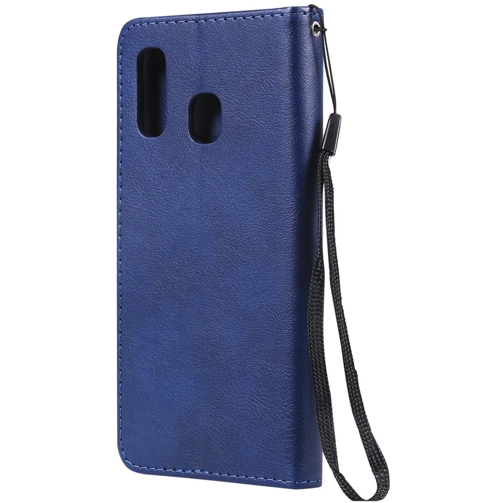 Magnetic Detachable 2-in-1 Wallet Leather Stand Case for Samsung Galaxy A40 - Blue - 3
