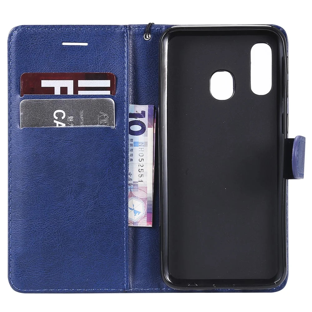 Magnetic Detachable 2-in-1 Wallet Leather Stand Case for Samsung Galaxy A40 - Blue - 4