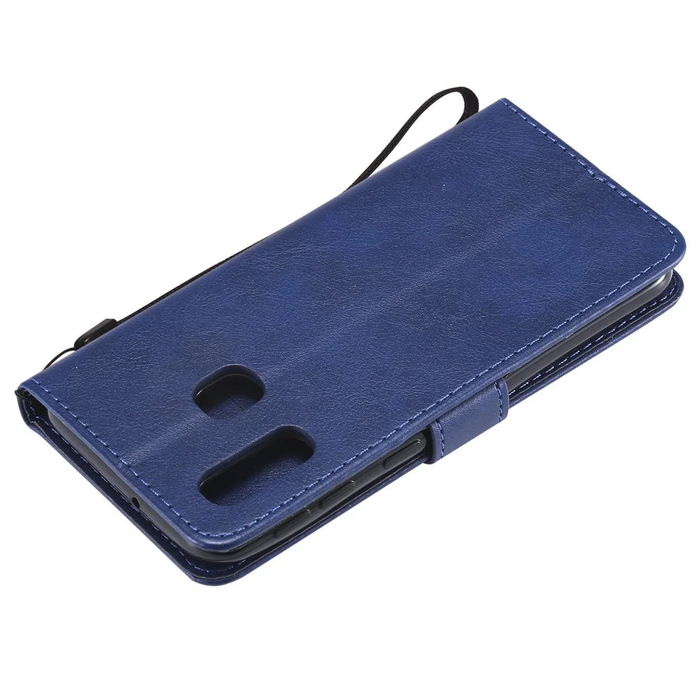 Magnetic Detachable 2-in-1 Wallet Leather Stand Case for Samsung Galaxy A40 - Blue - 6