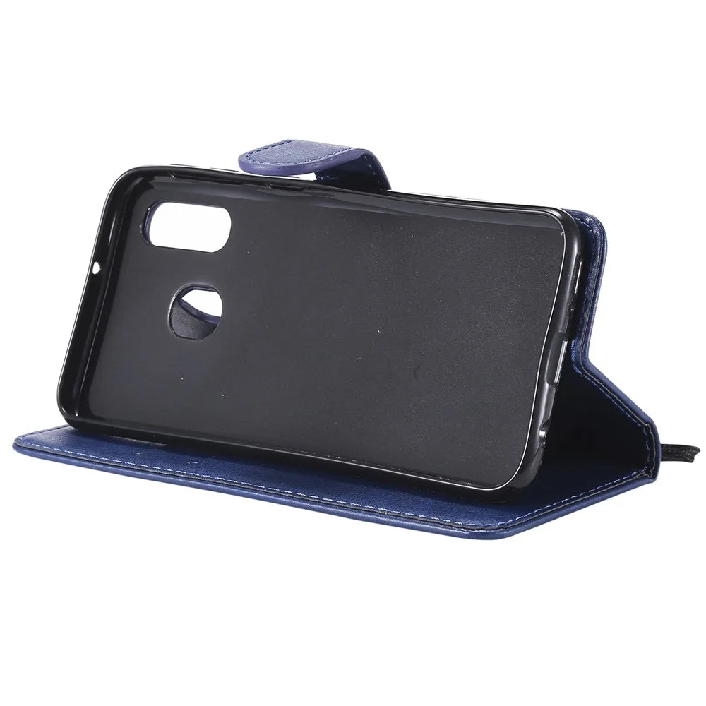 Magnetic Detachable 2-in-1 Wallet Leather Stand Case for Samsung Galaxy A40 - Blue - 7
