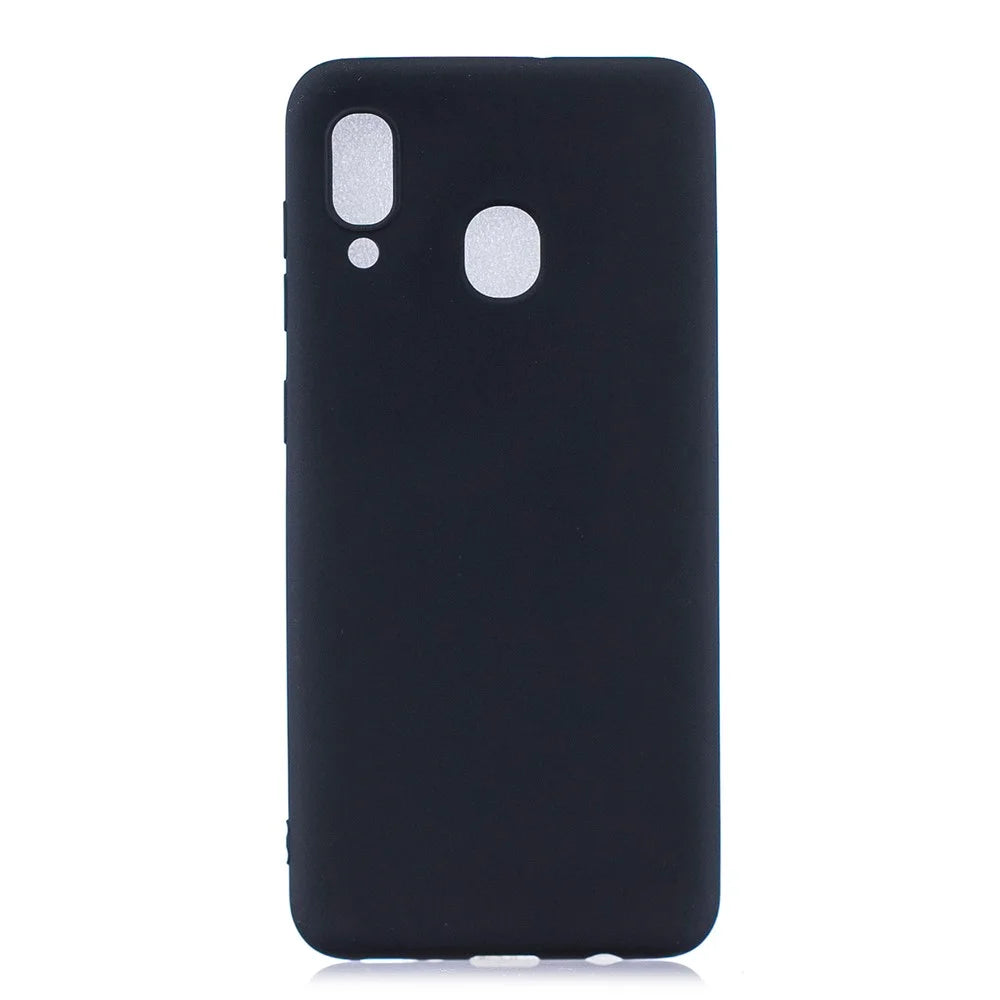 Solid Color Candy TPU Case for Samsung Galaxy A40 - Black - 1