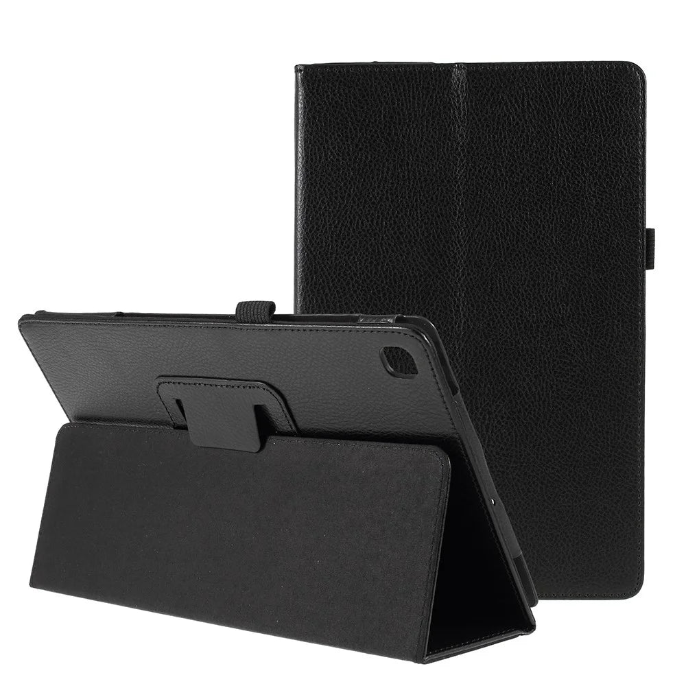 Litchi Texture Leather Stand Tablet Protective Case for Samsung Galaxy Tab S5e SM-T720 - Black - 1