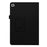 Litchi Texture Leather Case for Samsung Galaxy Tab A 10.1 (2019) Scratch Resistant Dual-fold Stand Flip Tablet Cover with Elastic Strap - Black - 7