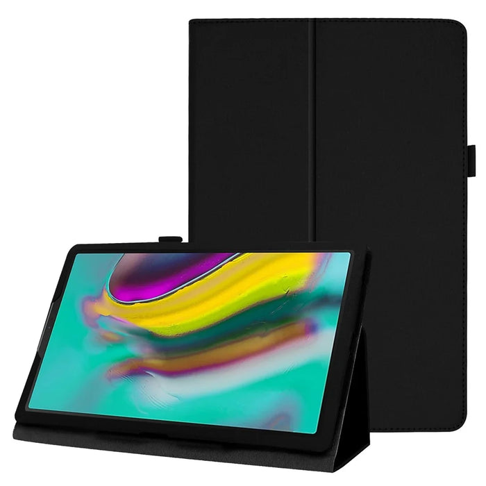 Litchi Texture Leather Stand Protective Case for Samsung Galaxy Tab S5e SM-T720 - Black - 1