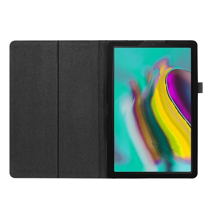 Litchi Texture Leather Stand Protective Case for Samsung Galaxy Tab S5e SM-T720 - Black - 2