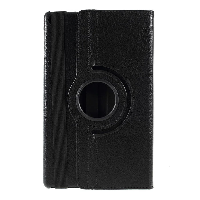For Samsung Galaxy TAB A 10.1 (2019) SM-T510 / SM-T515 Litchi Texture Leather Tablet Cover with 360-Degree Rotation Multi-Angle Supporting - Black - 1