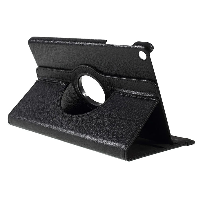 For Samsung Galaxy TAB A 10.1 (2019) SM-T510 / SM-T515 Litchi Texture Leather Tablet Cover with 360-Degree Rotation Multi-Angle Supporting - Black - 6