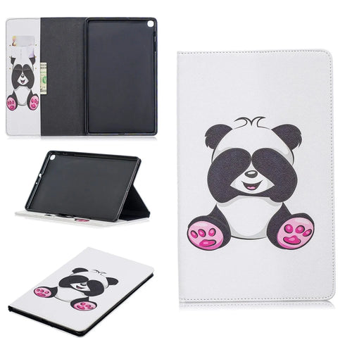 Pattern Printing Wallet Stand Leather Case for Samsung Galaxy Tab A 10.1 (2019) T510 - Adorable Panda - 1