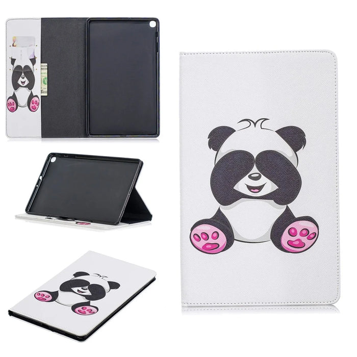 Pattern Printing Wallet Stand Leather Case for Samsung Galaxy Tab A 10.1 (2019) T510 - Adorable Panda - 1