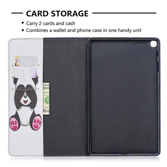 Pattern Printing Wallet Stand Leather Case for Samsung Galaxy Tab A 10.1 (2019) T510 - Adorable Panda - 6