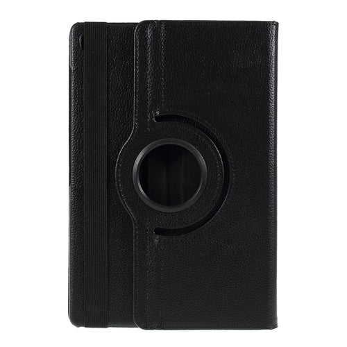 For Samsung Galaxy Tab S5e SM-T720 Litchi Texture Leather Protection Tablet Cover [With 360 Degree Rotary Stand] - Black - 1