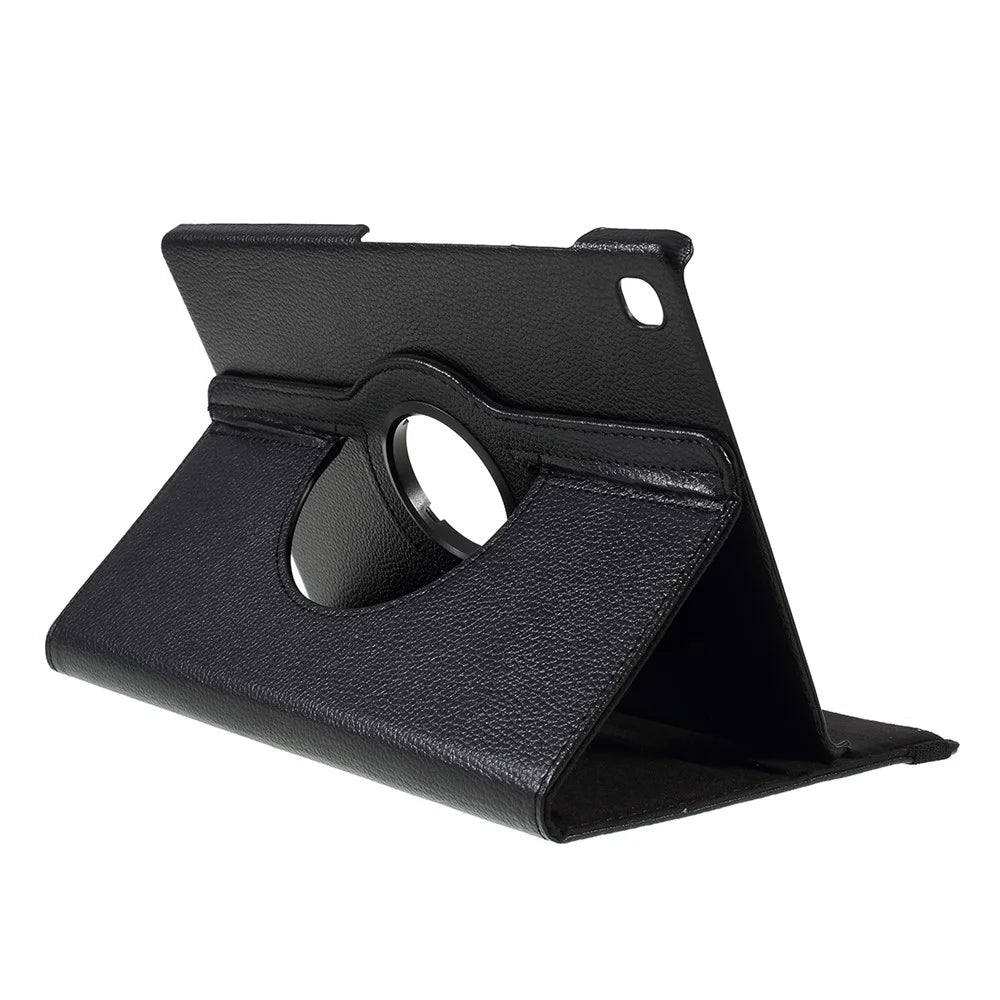 For Samsung Galaxy Tab S5e SM-T720 Litchi Texture Leather Protection Tablet Cover [With 360 Degree Rotary Stand] - Black - 6