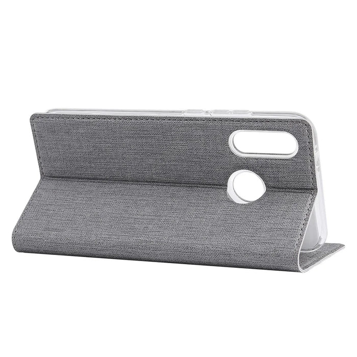 VILI DMX Cross Texture Stand Leather Card Holder Case for Samsung Galaxy A40 - Grey - 5