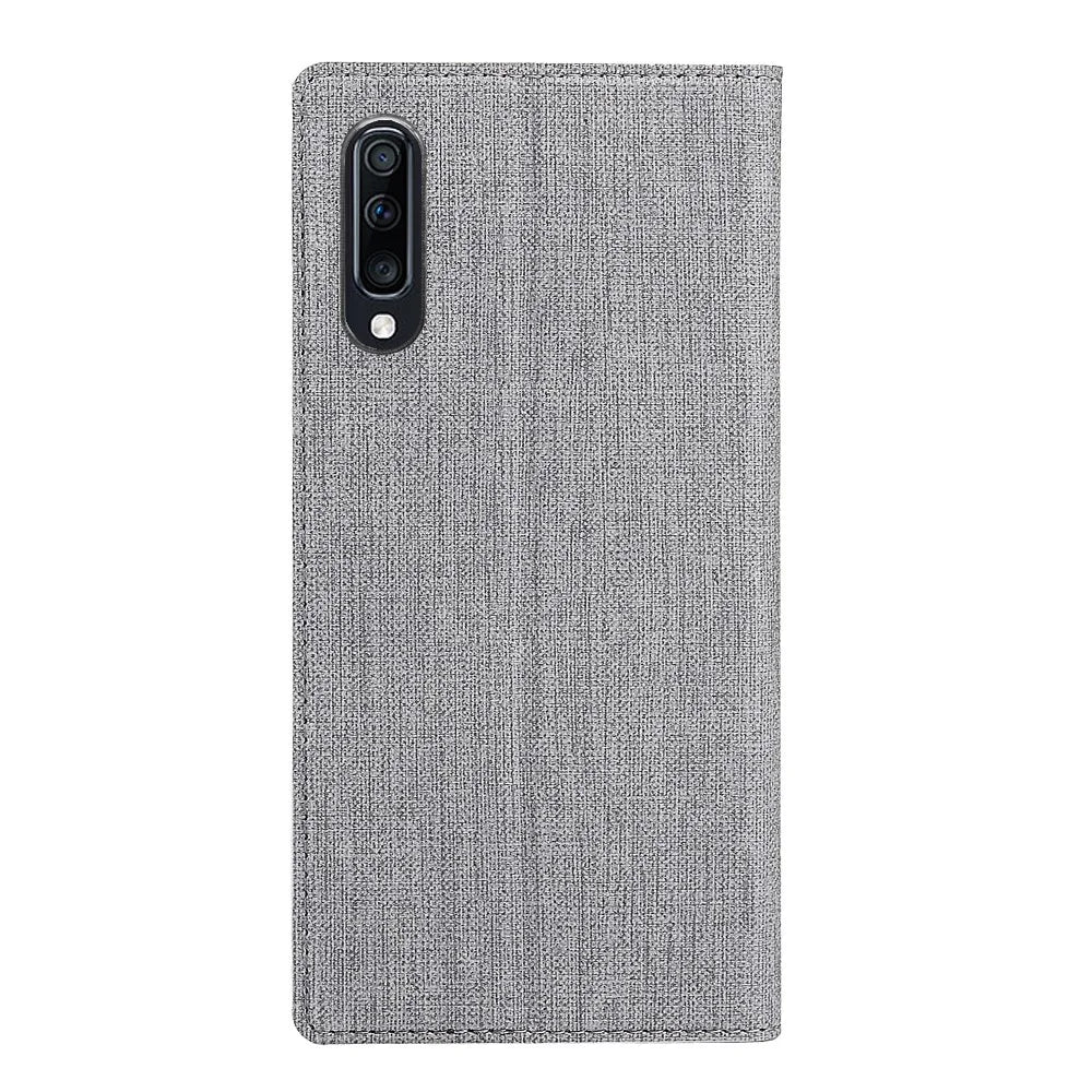 VILI DMX Cross Texture Stand Leather Card Holder Case for Samsung Galaxy A50 - Grey - 3