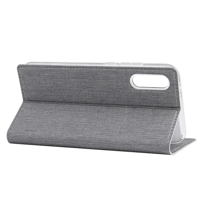 VILI DMX Cross Texture Stand Leather Card Holder Case for Samsung Galaxy A50 - Grey - 4