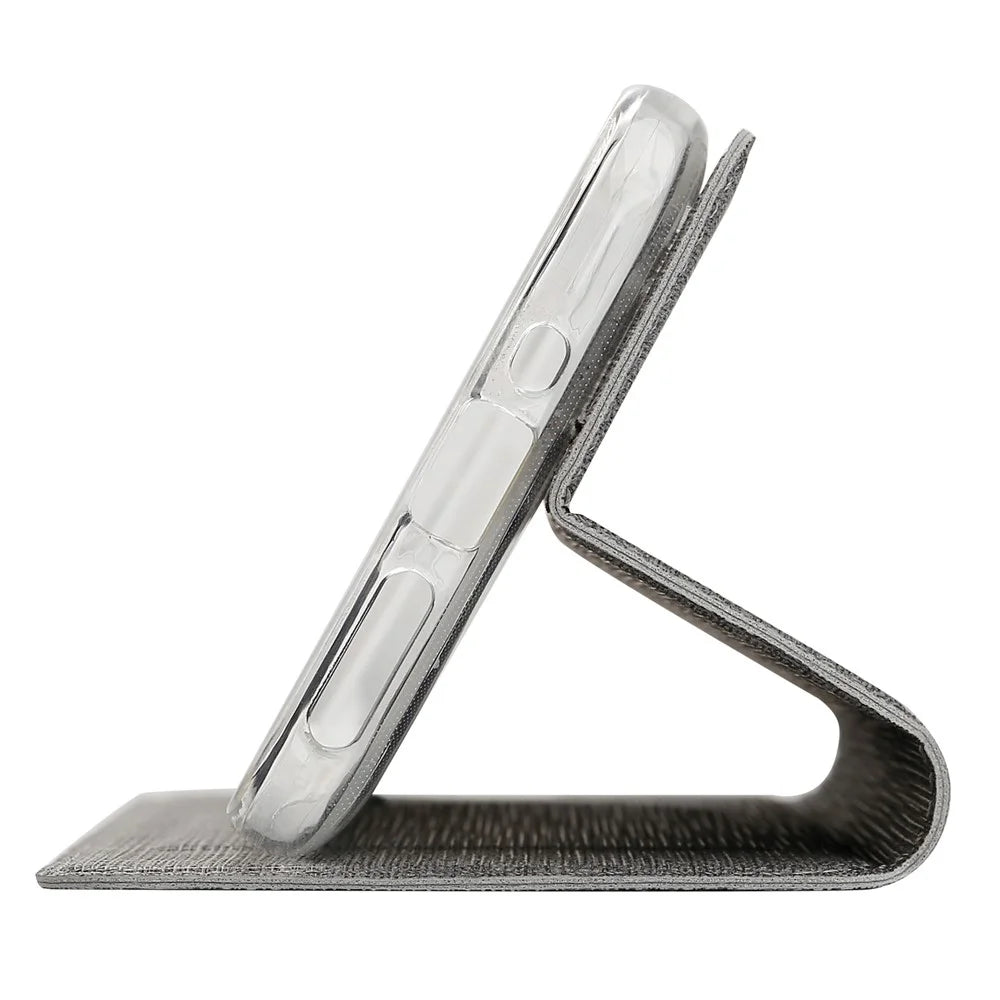 VILI DMX Cross Texture Stand Leather Card Holder Case for Samsung Galaxy A50 - Grey - 7