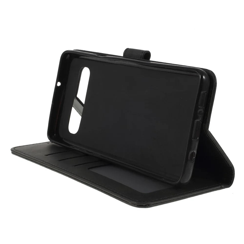 LC.IMEEKE Leather Wallet Casing for Samsung Galaxy S10 5G - Black - 5