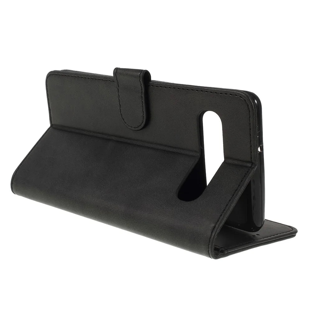 LC.IMEEKE Leather Wallet Casing for Samsung Galaxy S10 5G - Black - 6