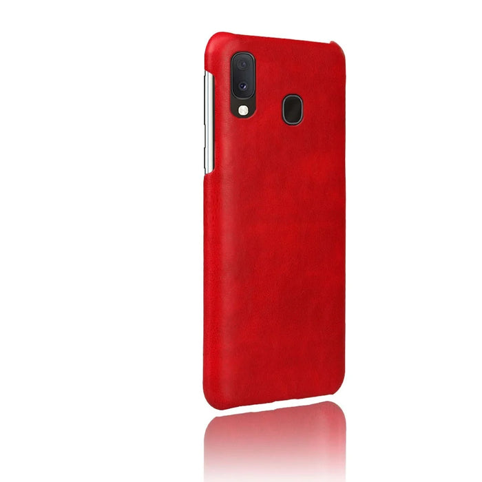 Crazy Horse PU Leather Coated Plastic Case for Samsung Galaxy A20e - Red - 4