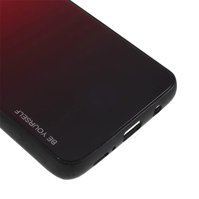Gradient Color Glass + PC + TPU Phone Case for Samsung Galaxy S9 Plus G965 - Red / Black - 3