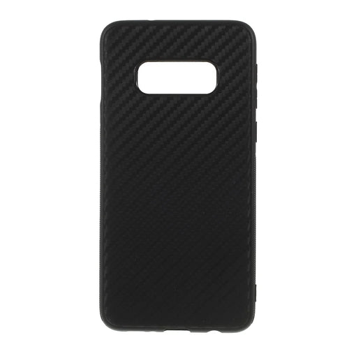 Carbon Fiber TPU Phone Casing Shell for Samsung Galaxy S10e - Black - 1