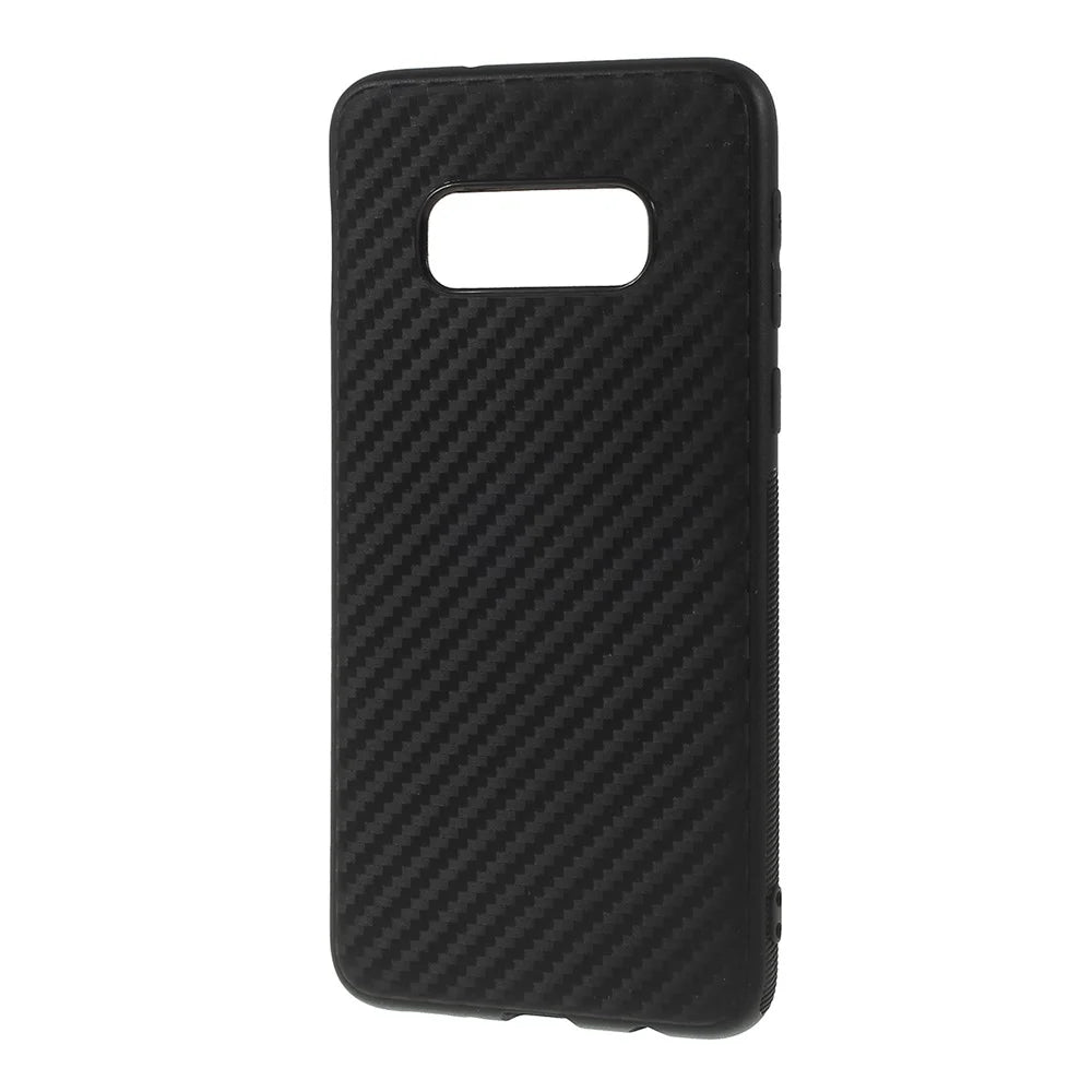 Carbon Fiber TPU Phone Casing Shell for Samsung Galaxy S10e - Black - 2