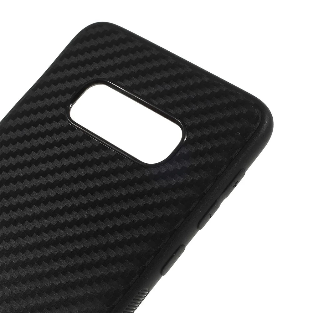 Carbon Fiber TPU Phone Casing Shell for Samsung Galaxy S10e - Black - 4