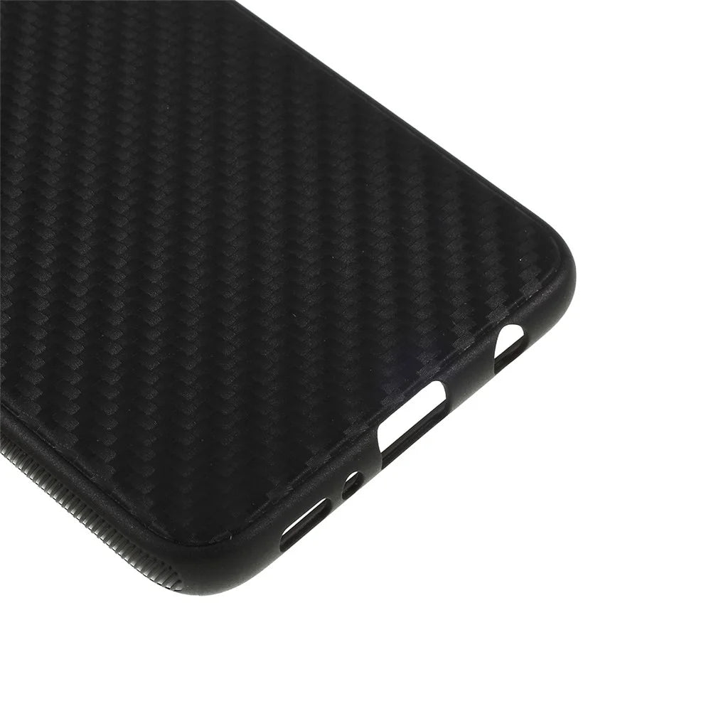 Carbon Fiber TPU Phone Casing Shell for Samsung Galaxy S10e - Black - 5