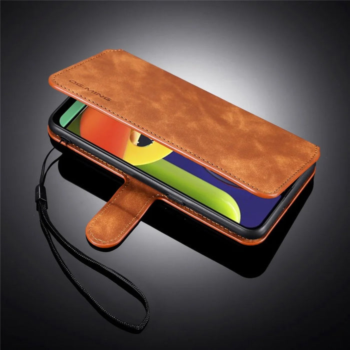 DG.MING Retro Style Wallet Leather Stand Case for Samsung Galaxy A50/A50s/A30s - Brown - 6