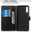 Solid Color Leather Wallet Stand Phone Case Cover for Samsung Galaxy A70 - Black - 4
