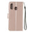 Solid Color Leather Wallet Stand Phone Case Cover for Samsung Galaxy A40 - Light Pink - 3
