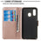 Solid Color Leather Wallet Stand Phone Case Cover for Samsung Galaxy A40 - Light Pink - 4