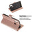 Solid Color Leather Wallet Stand Phone Case Cover for Samsung Galaxy A40 - Light Pink - 7