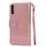 Glitter Powder Zippered Stand Leather Wallet Case with Strap for Samsung Galaxy A70 - Rose Gold - 3