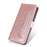 Glitter Powder Zippered Stand Leather Wallet Case with Strap for Samsung Galaxy A70 - Rose Gold - 4